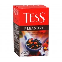 Чай черный листовой Pleasure с шиповником и яблоком, 100 г, Tess