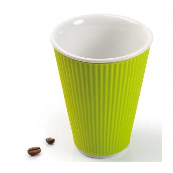 Чашка Ondules, 300 мл, зеленая, фаянсовая керамика, Les Artistes-Paris