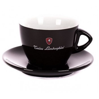 Эспрессо чашка с блюдцем, черная, Tonino Lamborghini