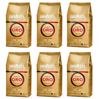 НАБОР ИЗ 6 ШТУК: Кофе в зернах Lavazza Qualita Oro, ORIGINAL product, 100% арабика, многослойный пакет с клапаном, 1 кг * 6 штук, Lavazza