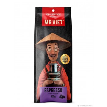 Кофе в зернах Mr. Viet "Espresso" / Мистер Вьет "Эспрессо", 75% арабика 25% робуста, пакет 500 г