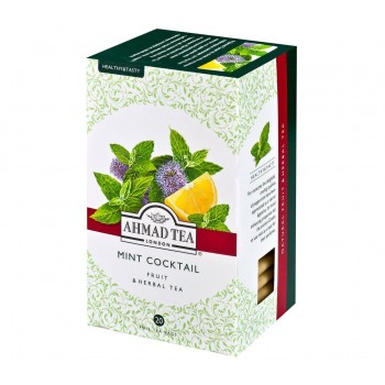 Травяной чай с мятой и лимоном (Минт коктейль), 20 фольгированных пакетиков х 1.5 г, AHMAD TEA