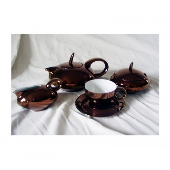 Сервиз чайный на 6 персон, 15 предметов, коричневый титан, фарфор, коллекция Maria-Theresa, Rudolf Kampf