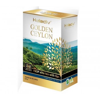 Чай листовой черный GOLDEN CEYLON FBOP ELIT TEA WITH TIPS, 100 г, Heladiv