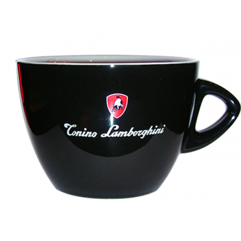 Капучино чашка с блюдцем, черная, Tonino Lamborghini