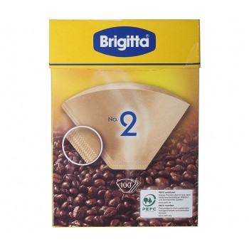 Фильтры бумажные Brigitta, размер 2, 100 шт., коричневые, Melitta