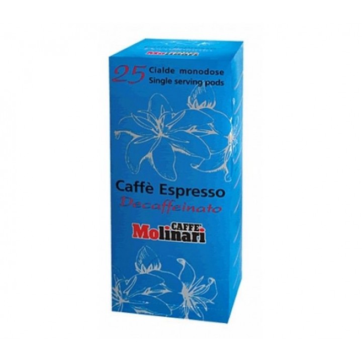 Кофе в чалдах Decaffeinato, порционный, 100% арабика, картонная упаковка 7г.х25шт., Molinari