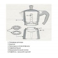Гейзерная кофеварка MOKA EXPRESS на 1 чашку 50 мл, черная/серебро, алюминий, Bialetti