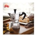 Гейзерная кофеварка MOKA EXPRESS на 6 чашек 240 мл, черная/серебро, алюминий, Bialetti