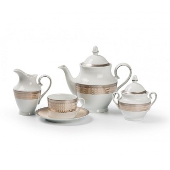 Чайный сервиз Victoire Platine, 15 предметов, фарфор, коллекция Tanit, La Maree