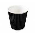 Чашка Ondules, 100 мл, черная, фаянсовая керамика, Les Artistes-Paris