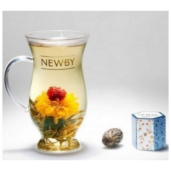 Чашка стеклянная с логотипом, стекло, Newby