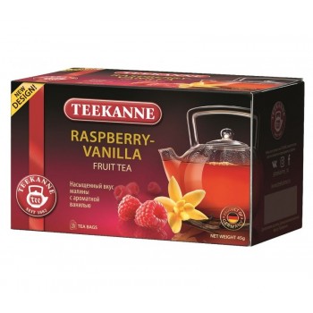 Чай фруктовый Raspberry-Vanilla гибискус, малина, ваниль, 20 пакетиков * 2.25 г, TEEKANNE