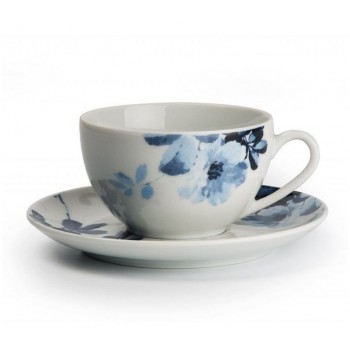 Набор чайных пар Jardin Bleu, 6 шт., 210 мл, фарфор, коллекция Monalisa, La Maree