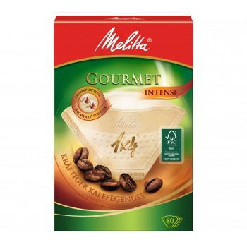Фильтры бумажные для заваривания кофе Gourmet Intense, 1х4/80, коричневые, Melitta