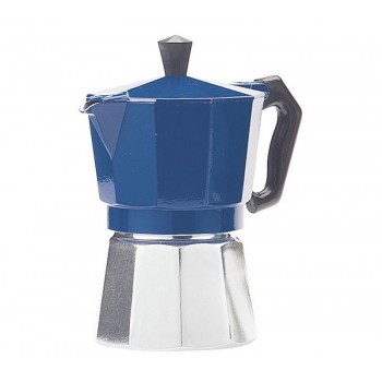 Гейзерная кофеварка на 9 чашек, синяя, алюминий, Buon Caffe