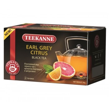 Чай черный Earl Grey Citrus, 20 пакетиков * 1.8 г, TEEKANNE