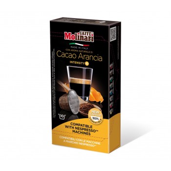 Кофе в капсулах для кофемашин Nespresso With Cocoa Orange, 80% Арабика / 20% Робуста, 10 шт. по 5 г, Molinari