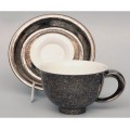Сервиз чайный с чайником 1.2 л, кракле платина, фарфор, коллекция Kelt, Rudolf Kampf