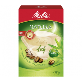 Фильтры бумажные для заваривания кофе Natura, 1х4/80, белые, Melitta