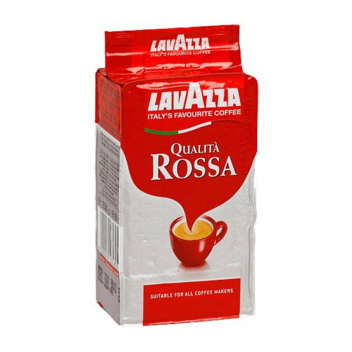 Кофе молотый Lavazza Qualita Rossa, ORIGINAL coffee, 70% арабика 30% робуста, вакуумный пакет 250 г, Lavazza