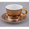 Сервиз чайный с чайником 1.2 л, кракле золото, фарфор, коллекция Kelt, Rudolf Kampf