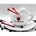 Чашка для кофе и молока с блюдцем, белая, Tonino Lamborghini