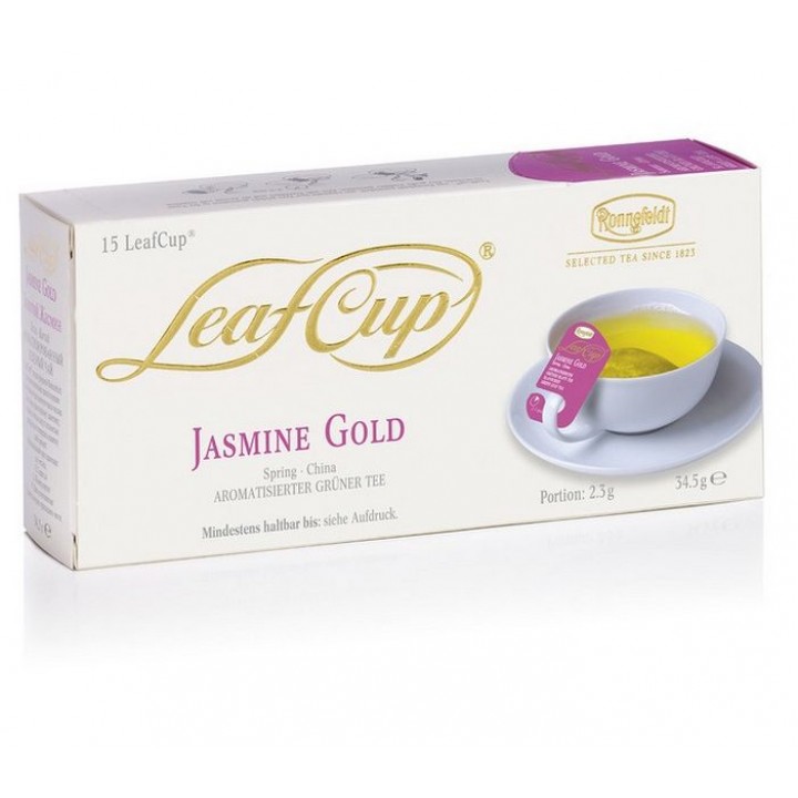 Чай зеленый ароматизированный Leaf cup Жасмин Голд, 15 шт. х 2,3 г, Ronnefeldt