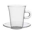 Чашка с блюдцем Glass Duo, 250 мл, прозрачная, стекло