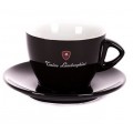 Чашка для кофе и молока с блюдцем, черная, Tonino Lamborghini