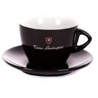 Чашка для кофе и молока с блюдцем, черная, Tonino Lamborghini