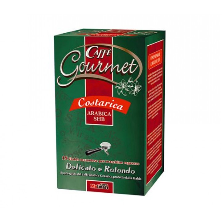 Кофе молотый в чалдах Kosta Rica, порционный, 100% арабика, картонная упаковка 7г.х150шт., Molinari