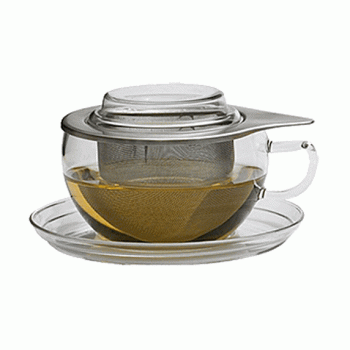 Набор для чая «Ти тайм», 4 предмета, 530 мл, H7.3 см, L16.2 см, B15.6 см, прозрачный, стекло/сталь, Trendglas