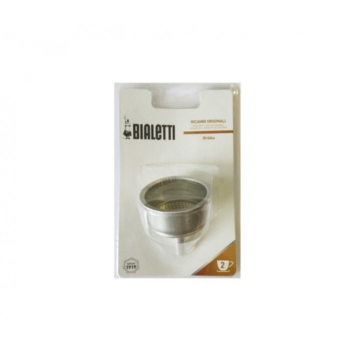 Фильтр-воронка для гейзерных кофеварок Bialetti Brikka Elite на 2 чашки из алюминия, в блистерной упаковке, Bialetti