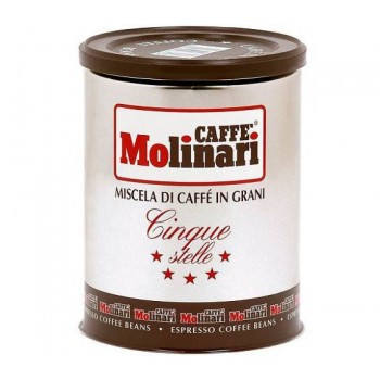 Кофе в зернах CINQUE STELLE, жестяная банка 250 г, Molinari