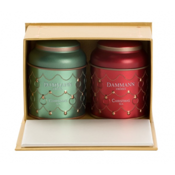 Набор Рождественский «Christmas» в подарочной коробке: 2 банки чая, Dammann