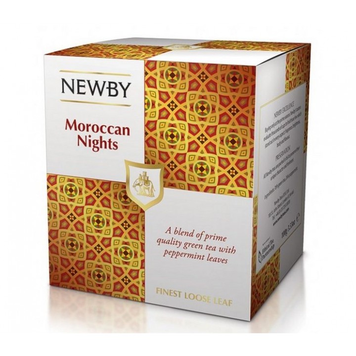 Чай зеленый Мароканские ночи, картонная упаковка 100 г, Newby