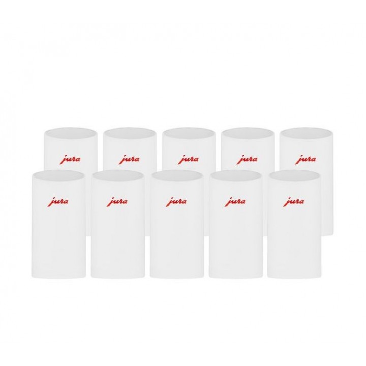 Набор стаканов для латте, 10 шт., белые, пластик, 65539, Jura