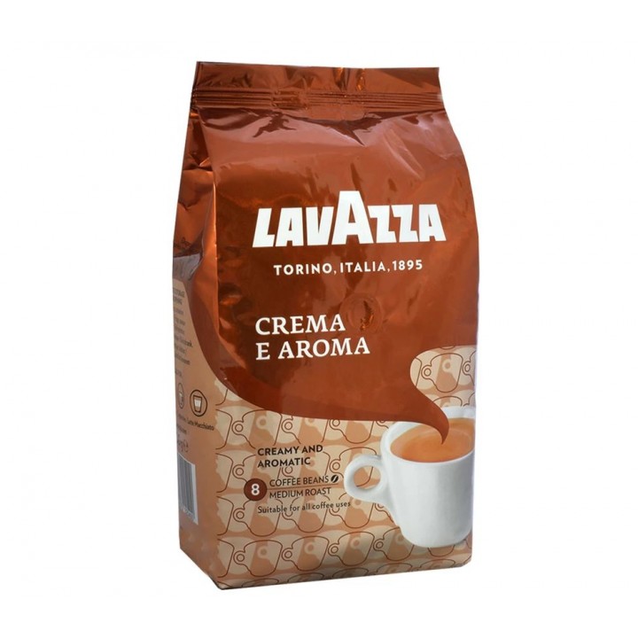 Кофе в зернах Lavazza Crema e Aroma. ORIGINAL, 80% арабика, 20% робуста, многослойный пакет с клапаном 1 кг, Lavazza