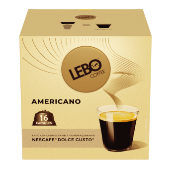 Кофе в капсулах LEBO AMERICANO, 16 шт по 8.5 г, Lebo