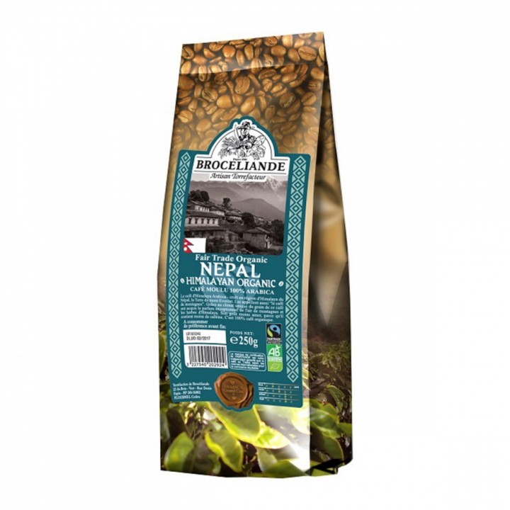 Кофе в зернах Nepal Himalayan Organic, пакет 250 г, Broceliande