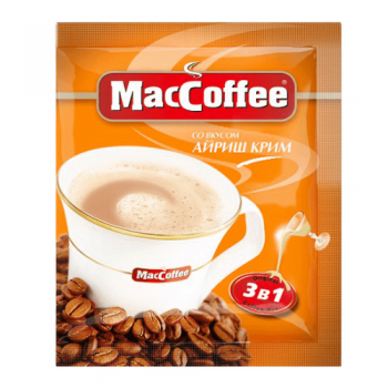 Кофе растворимый в пакетиках 3 в 1 Айриш крим, 10 шт по 12.5 г, MacCoffee