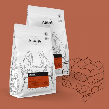 Кофе в зернах ароматизированный Тирамису, 200 г, Amado