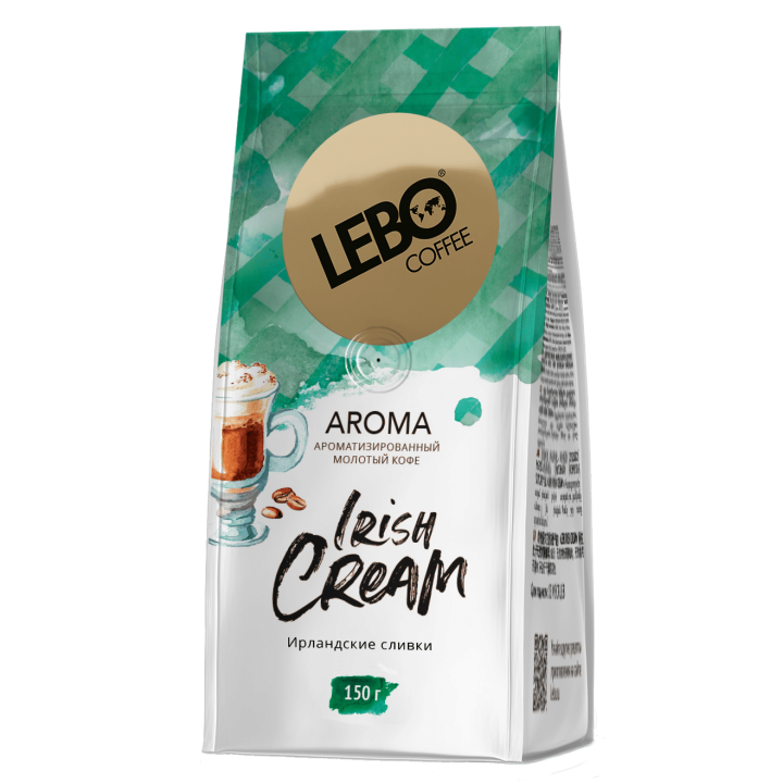 Кофе молотый Irish Cream с ароматом ирландских сливок, 150г, Lebo
