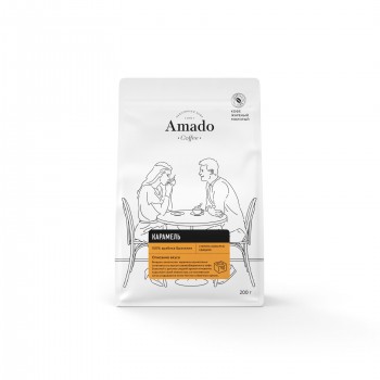 Кофе молотый ароматизированный Карамель, 200г, Amado