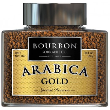 Кофе растворимый, BOURBON ARABICA GOLD, стеклянная банка, 100 г, BOURBON