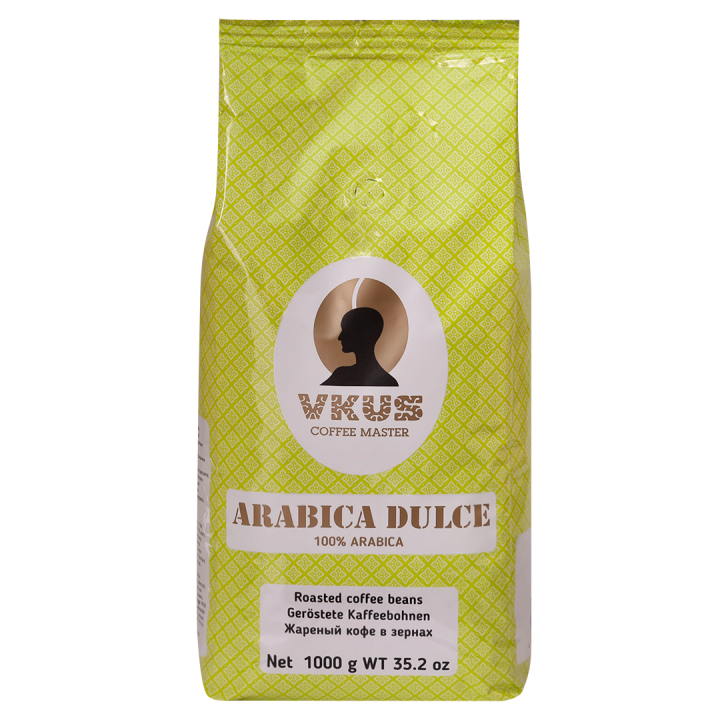 Кофе зерновой Arabica Dulce, пакет 1 кг, VKUS