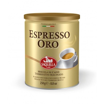 Кофе молотый Espresso Oro, банка 250 г, Saquella