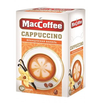 Кофе растворимый в пакетиках 3 в 1 Французская ваниль, 10 шт по 12.5 г, MacCoffee