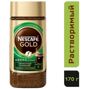 Кофе растворимый с добавлением молотого Gold Aroma Intenso, банка 170 г, Nescafe